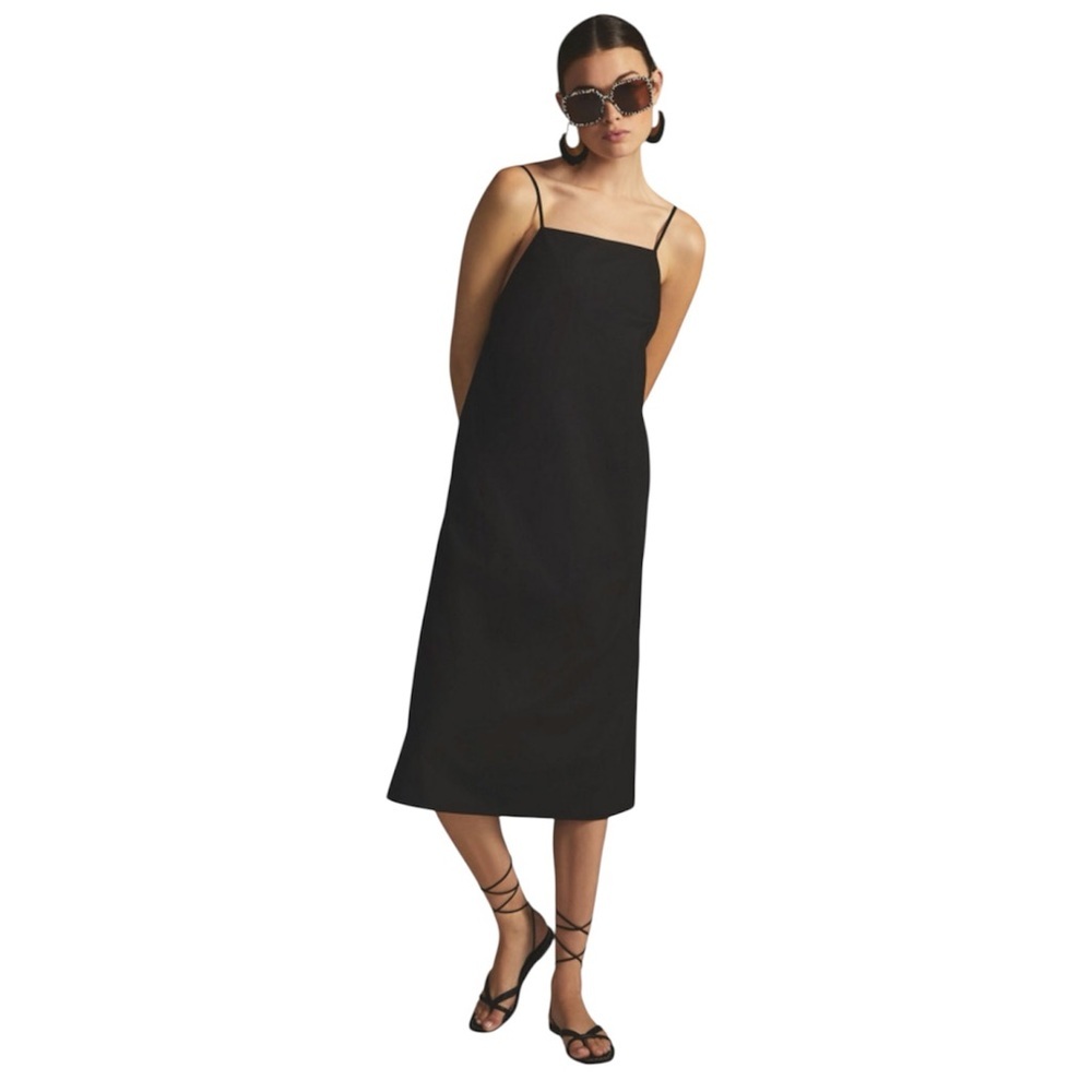 Sunday In Brooklyn Black Cotton Midi Dress